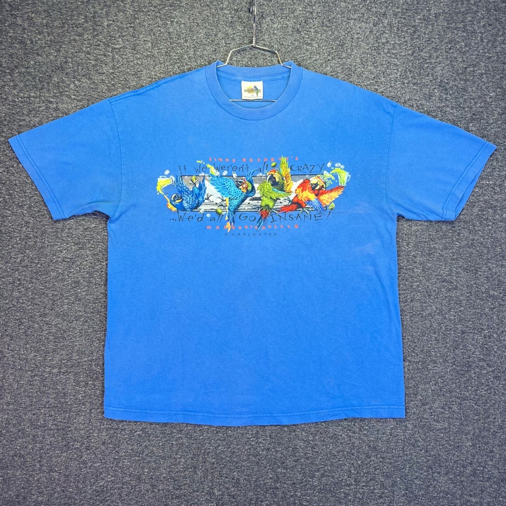 Jimmy Buffett Shirt Mens XL Blue Graphic 2002 Charleston SC Margaritaville Y2K